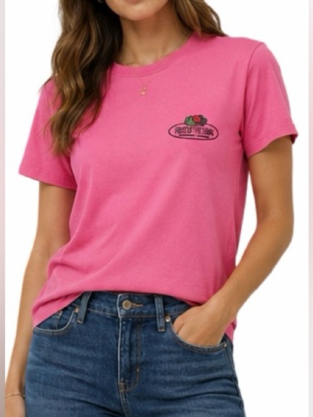 Zara x Fruit of the Loom Pink Graphic Tee “My Brand is Fruit of the Loom” Size M